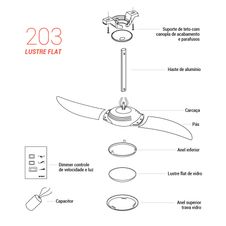 Pecas-para-Reposicao-Ventilador-de-Teto-Spirit-Modelo-203-Tangerina