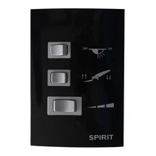 Controle-de-Parede-Ventilador-de-Teto-Spirit-Preto-teclas-cinza