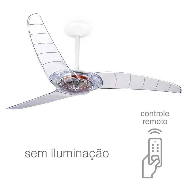 Ventilador De Teto Spirit 300 Cristal Sem Lustre Controle Remoto 127V